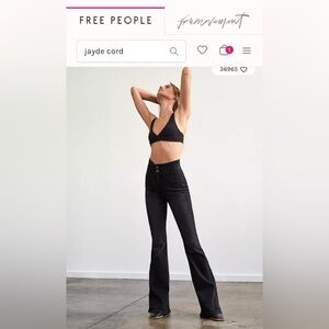 Free People Black Jayde Corduroy Flare Pants, new with tags